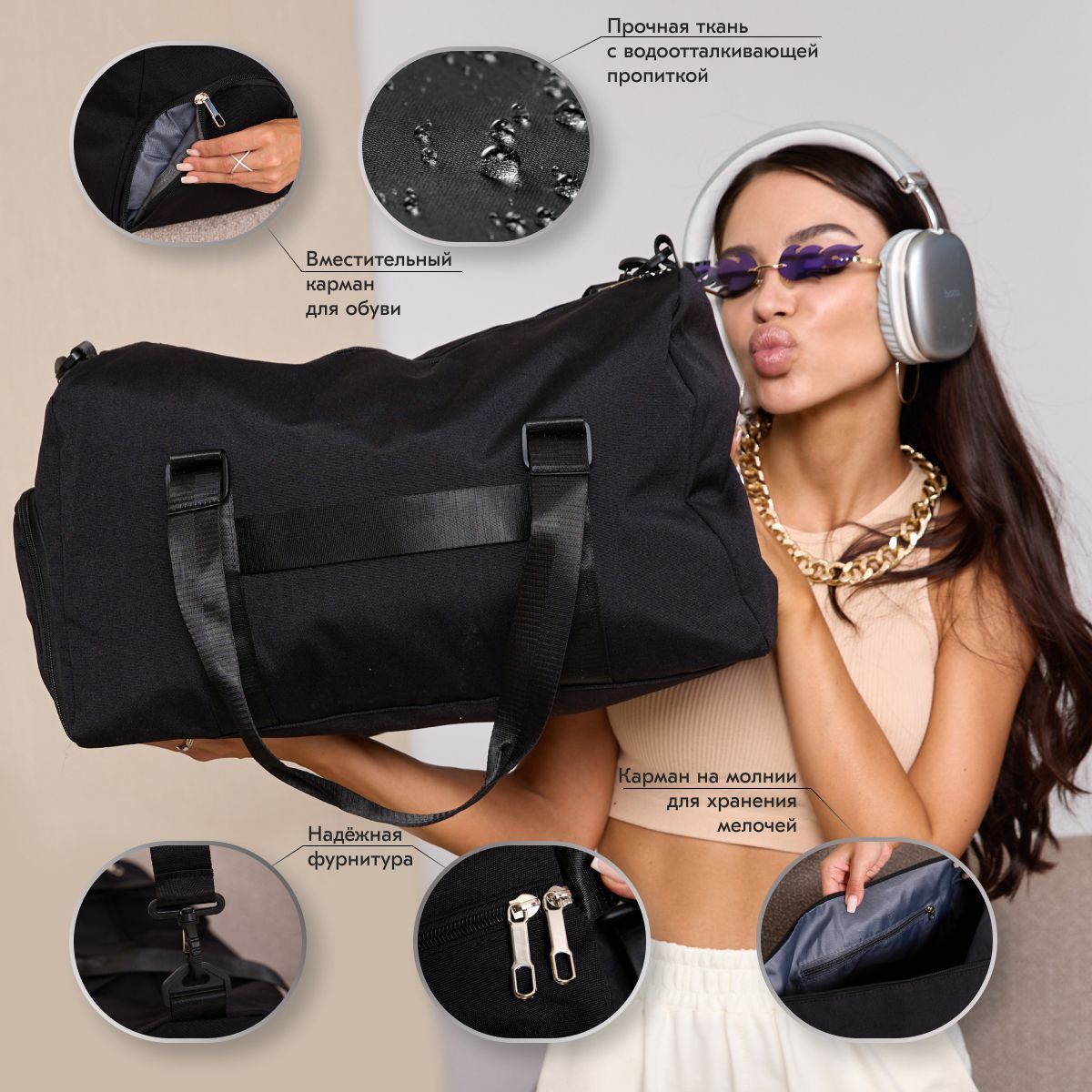 Сумка спортивная женская (для девочки) через плечо дорожная (для ...