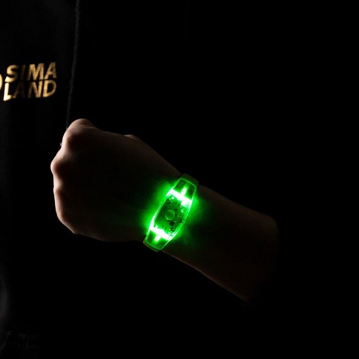 Светодиодный браслет, 2 LED, ЗЕЛЕНЫЙ