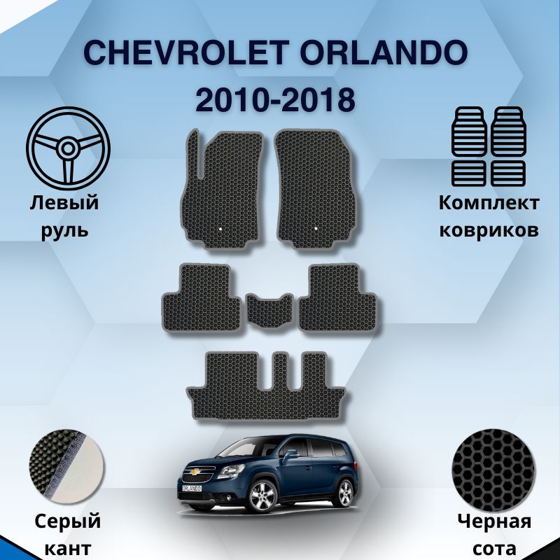 ЭваковрикидляCHEVROLETORLANDO2010-2018,левыйруль/EVAковрикидляШевролеОрландо