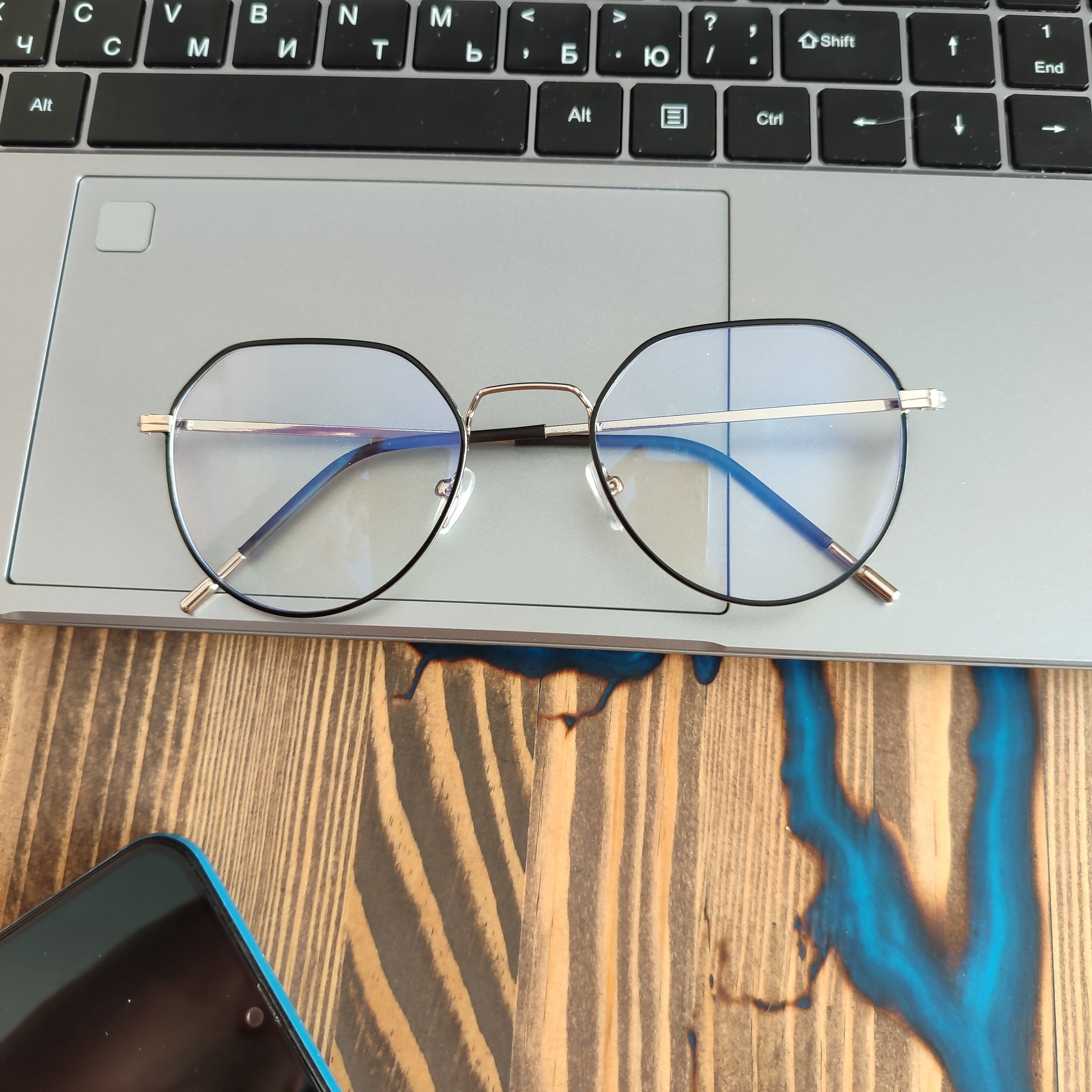 Очки для компьютера мужские, женские, круглые без диоптрий, с защитой ...