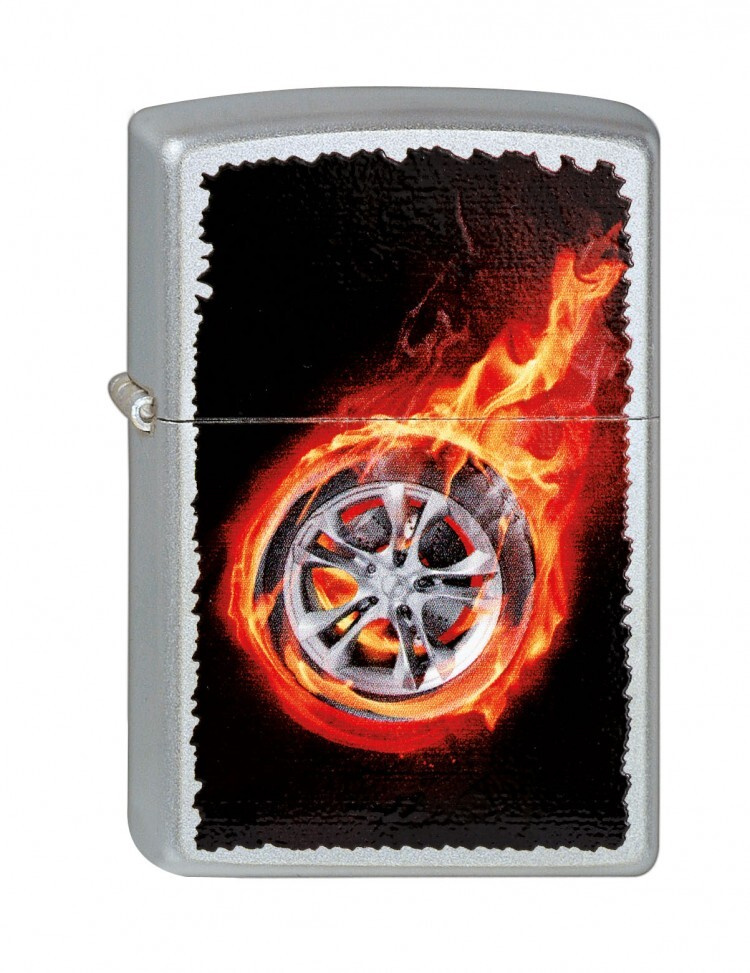 Зажигалка бензиновая ZIPPO Tire On Fire Satin Chrome #1