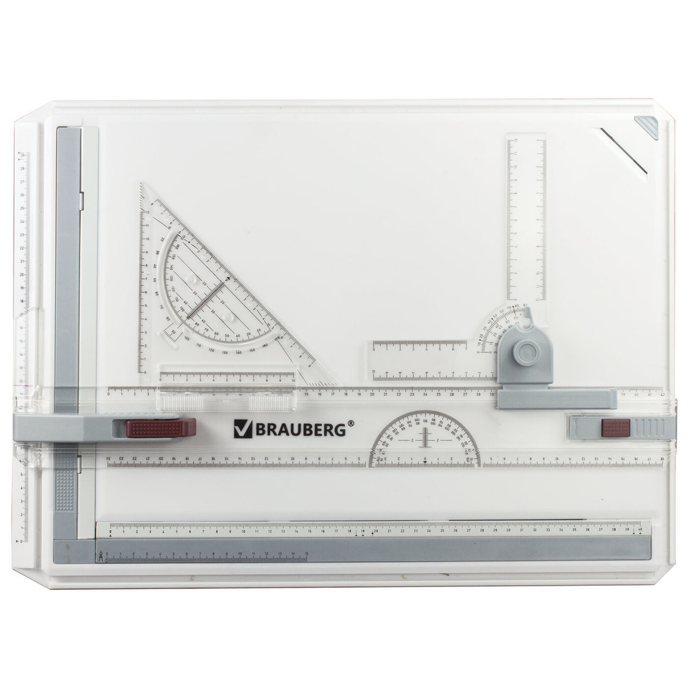 Доска чертежная А3, 505х370 мм, с рейсшиной, треугольником и чертежным узлом, , 210536  #1