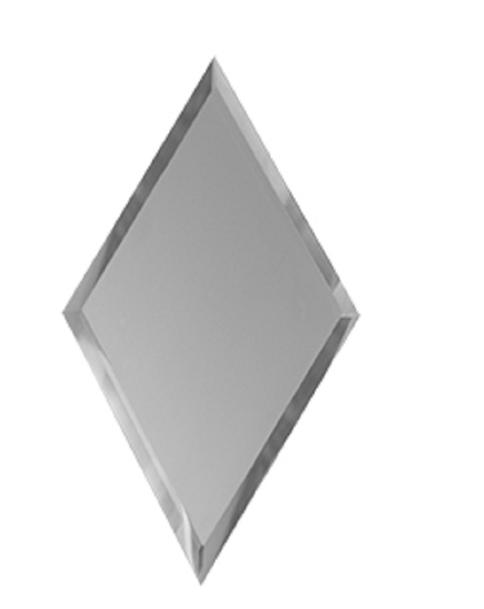 Зеркальная плитка Ромб с фацетом 10 мм / размер 200х340 мм / Серебро/ 10 штук  #1