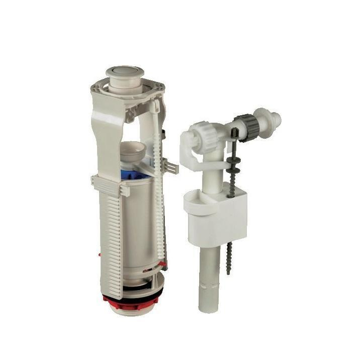 Арматура для бачка унитаза с боковой подводкой 1/2", кнопка пластиковая ...