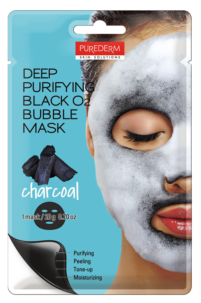Purederm Пузырьковая маска 02 для очищения пор с древесным углем ...