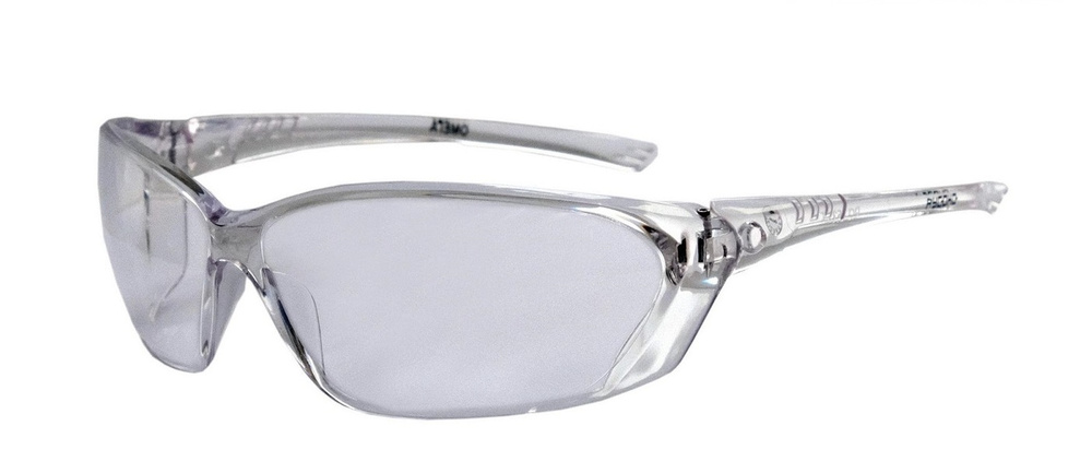 РУСОКО Очки защитные открытого типа Омега Прозрачный, белый стекло из поликарбоната от УФ-излучения  #1