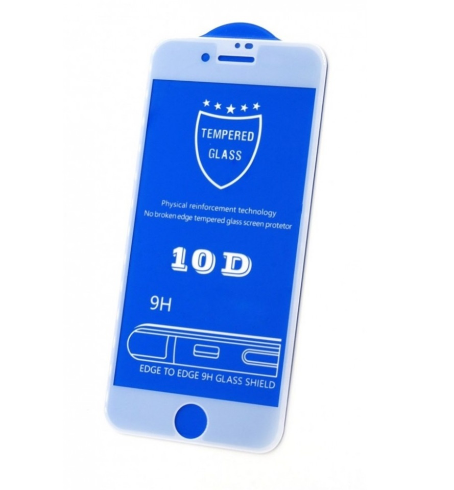 Защитное стекло 10D для iPhone 6/6s Tempered Glass белое 0,33 мм ( ударопрочное) - купить с доставкой по выгодным ценам в интернет-магазине  OZON (292013494)