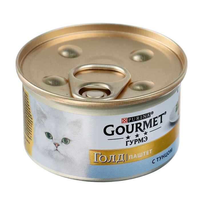 Влажный корм GOURMET GOLD для кошек, паштет тунец, ж/б, 85 г 12 банок  #1