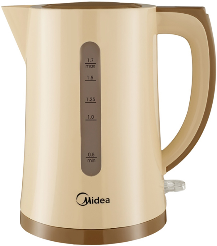 Чайник электрический Midea MK-8091, 2200 Вт, 1,7 л, индикатор уровня воды, фильтр от накипи, цвет слоновая #1