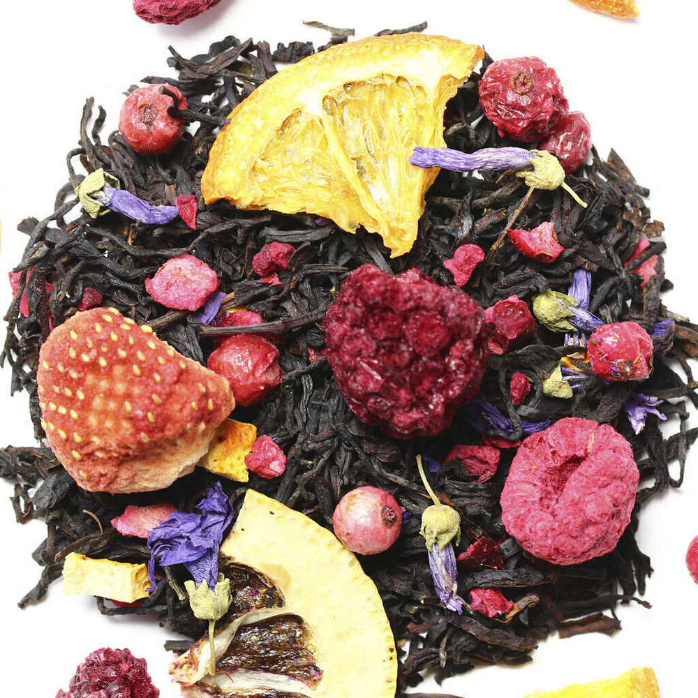 Черный чай Искушение (Премиум, Индийский чай, Чай с апельсином, Чай с клубникой) от Подари чай, 200 г #1