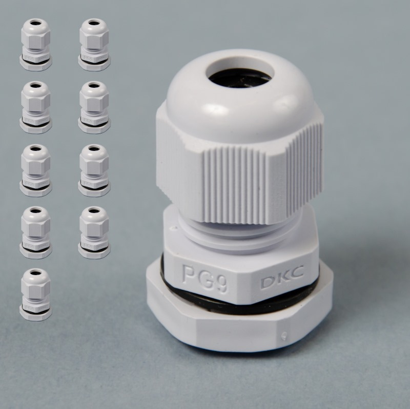 ID PPG-09x10 Кабельный ввод PG9, пластик, диаметр кабеля 4-8мм, (уп ...