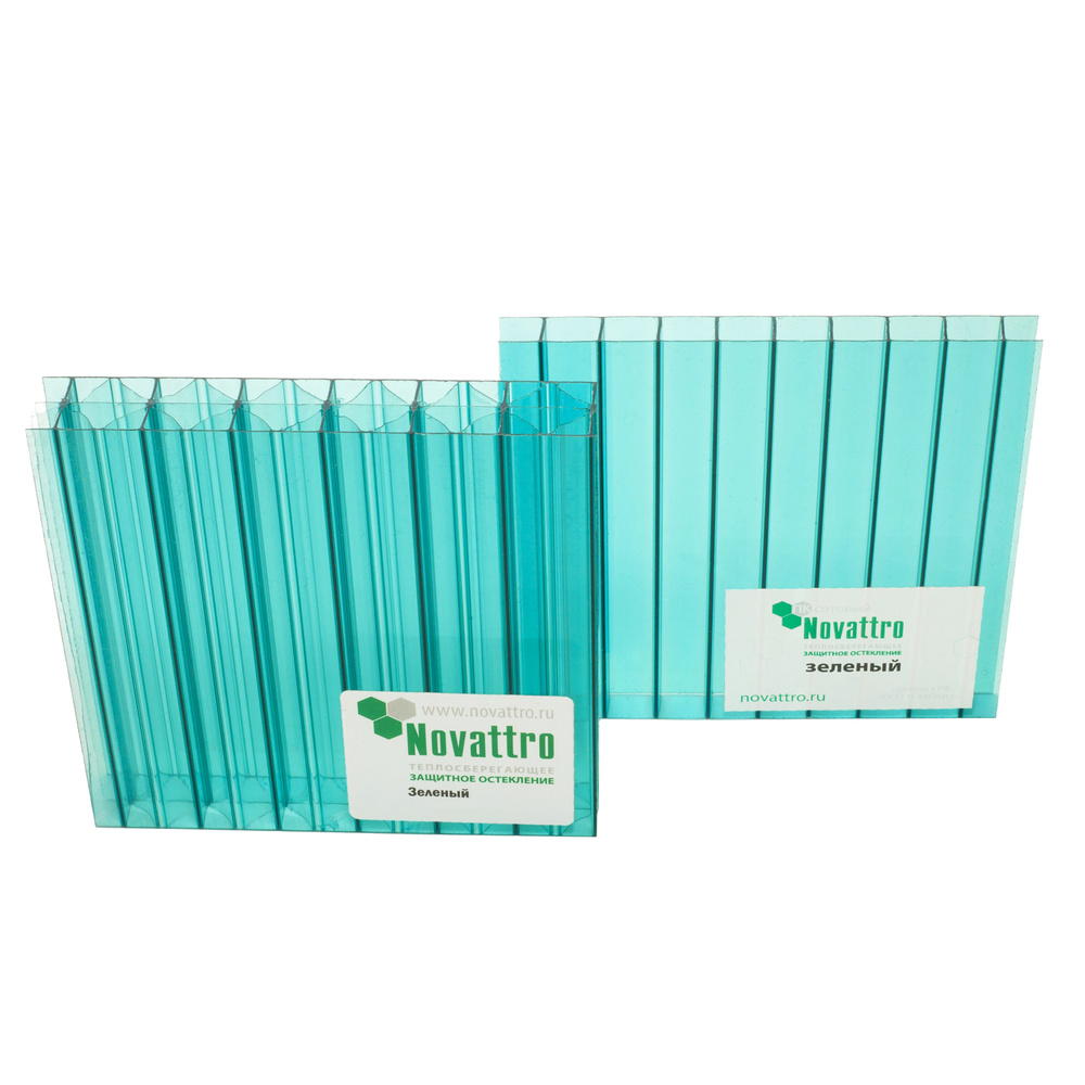 Сотовый поликарбонат Novattro 10мм, 1000x1000мм, зеленый - купить с ...