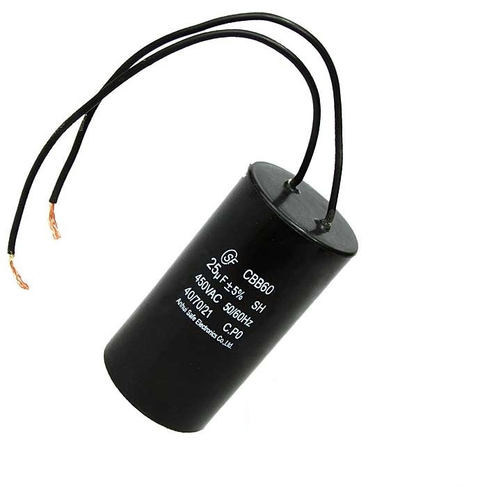 Пусковой конденсатор CBB60 25uF 450V WIRE (SAIFU) - купить с доставкой ...