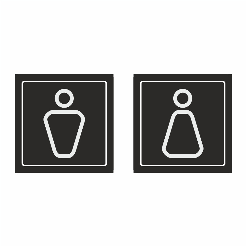 Табличка для туалета пластиковая "М/Ж" Тип 4 10х10 см производство ПолиЦентр #1