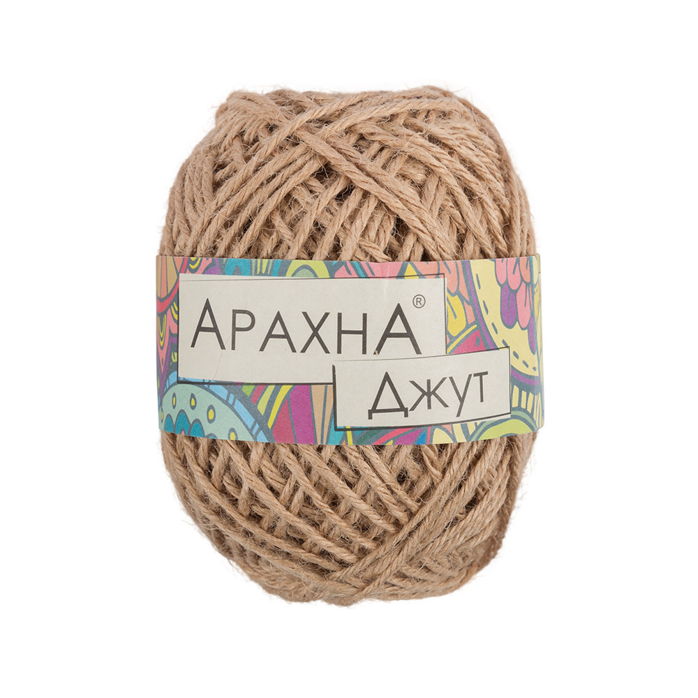 Пряжа Arachna "Jute" 100% джут 5 шт. х 100 г 10 г 90 м 5 м № 005 розово-бежевый  #1