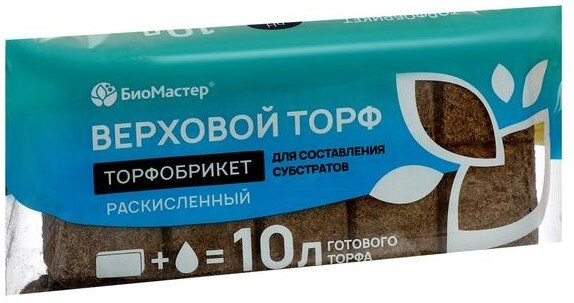 БиоМастер Почвобрикет Торфобрикет торф верховой раскисленный 10 литров ...