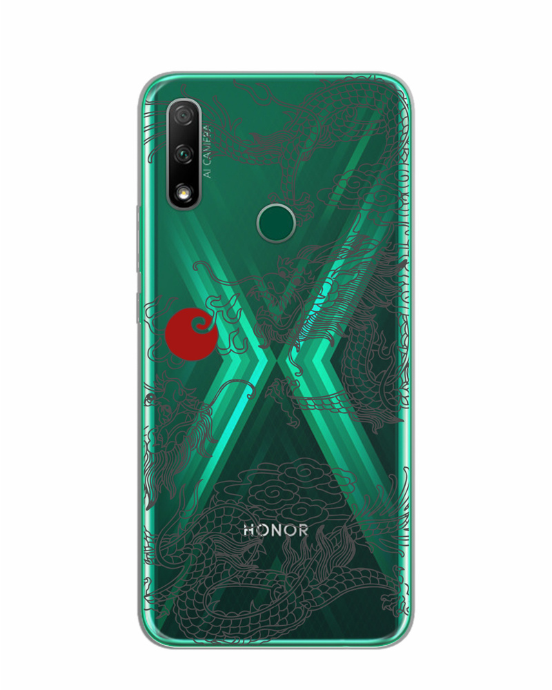 Силиконовый чехол Mcover для Honor 9X/Huawei Y9 Prime 2019 (Хонор 9х Хуавей  Ю9 прайм 2019), Японский дракон инь, аниме - купить с доставкой по выгодным  ценам в интернет-магазине OZON (334678684)