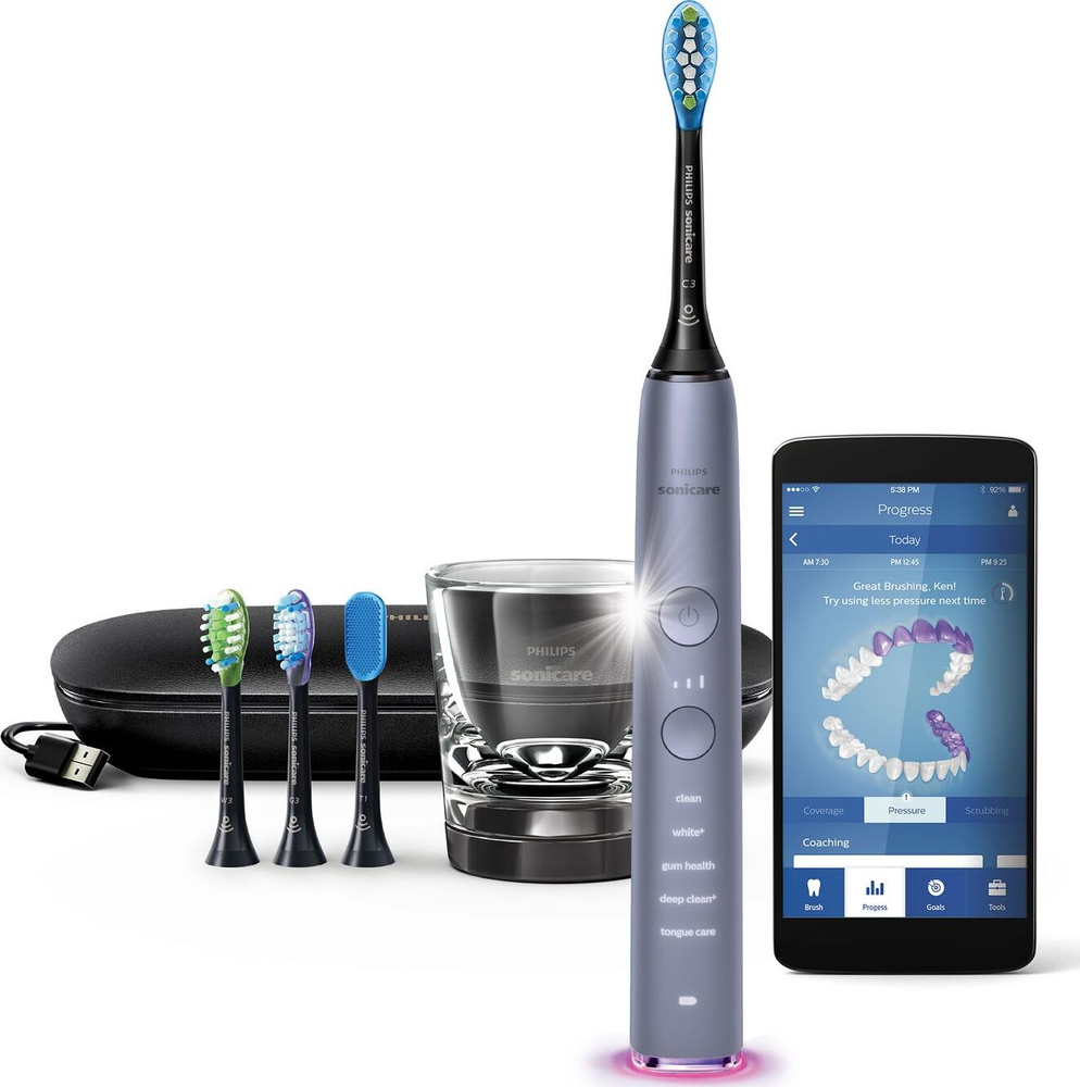 Электрическая зубная щетка Philips Sonicare Sonicare DiamondClean Smart  HX9924 с мобильным приложением - купить по выгодной цене в  интернет-магазине OZON (1223119050)