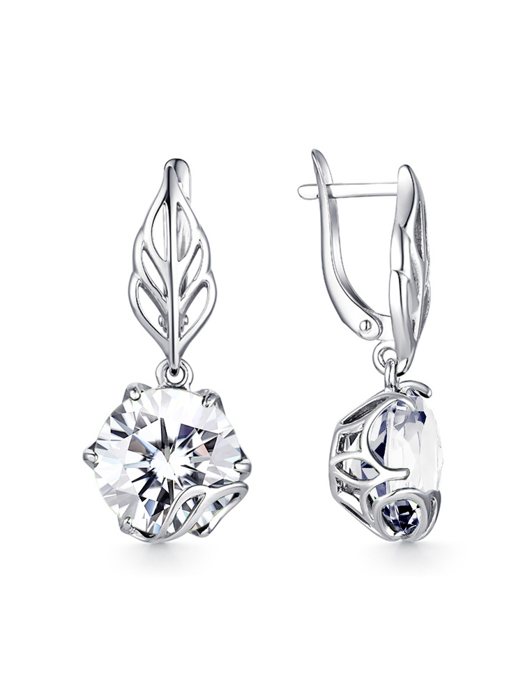VG jewelry Серьги из серебра 925 пробы с горным хрусталем натуральным
