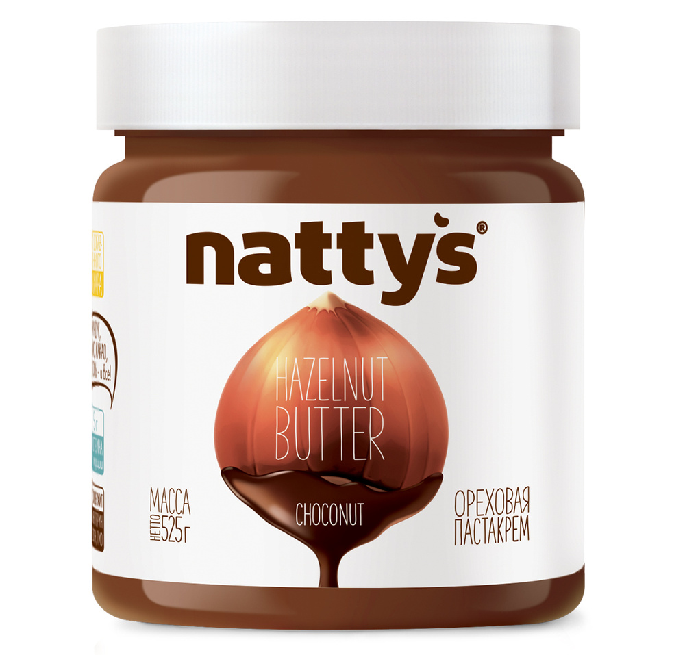 Шоколадная ореховая паста с какао и мёдом Nattys Choconut, 525 г #1