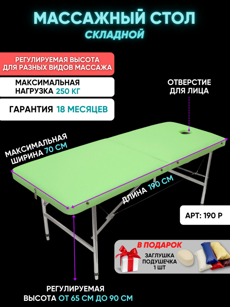 Длина и ширина массажного стола