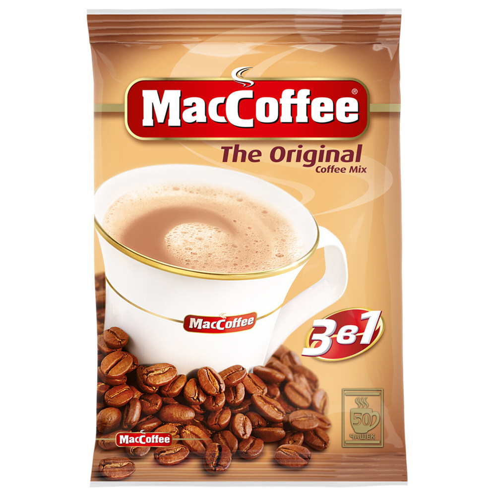 Кофе растворимый порционный MacCoffee "3 в 1 Оригинал", КОМПЛЕКТ 50 пакетиков по 20 г, 100101, 1ед. в #1