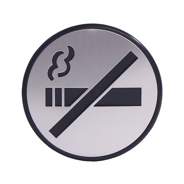 Значок на дверь " Не курить" хром #1