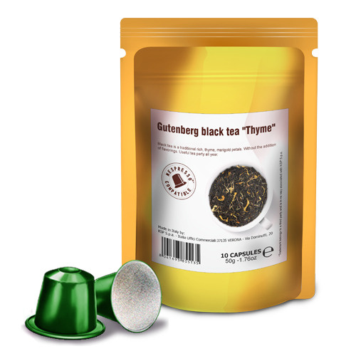 Чай в капсулах Китайский элитный чай Gutenberg черный ароматизированный Чабрец (система Nespresso) 10шт #1