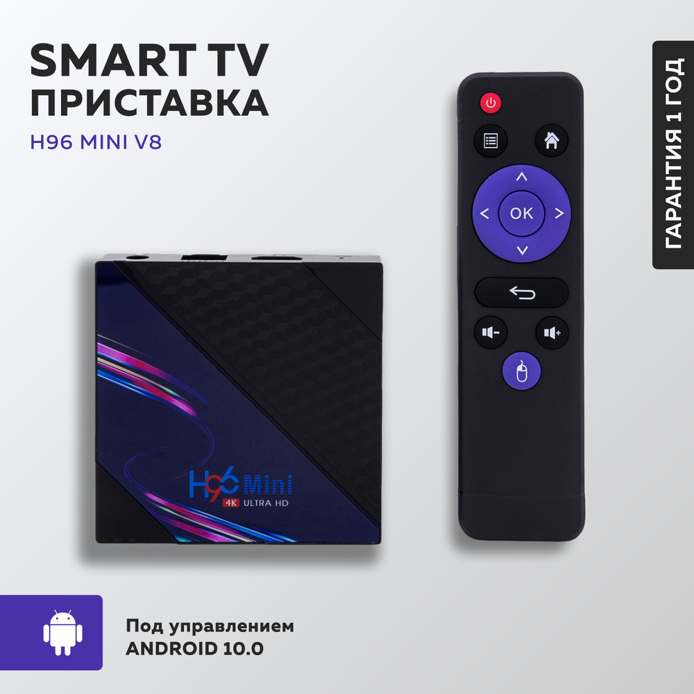 Медиаплеер H96 Mini V8 2Gb/16Gb (Smart TV Android)/ для телевизора/ ТВ ...
