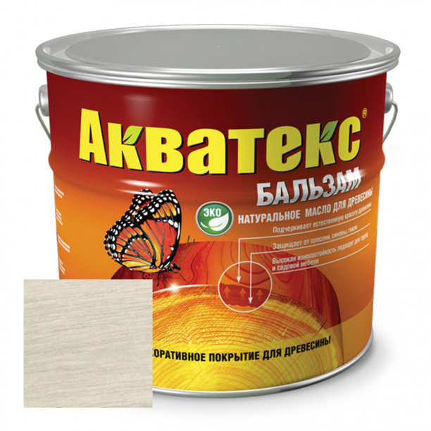 Масло натуральное для древесины Акватекс Бальзам иней 2 л -  по .