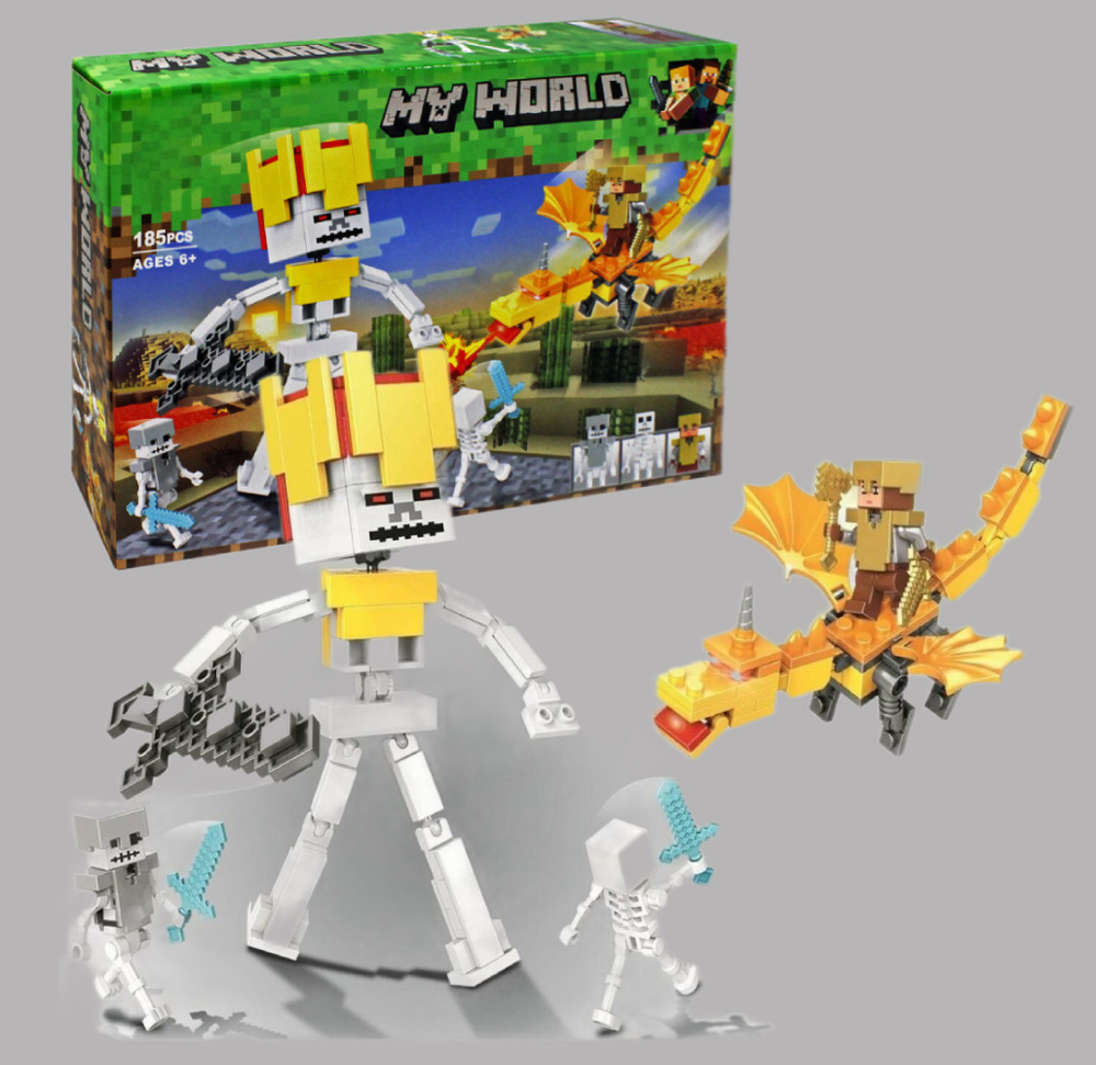 Конструктор Майнкрафт My World Золотой Дракон 11264 / Minecraft Битва с ...
