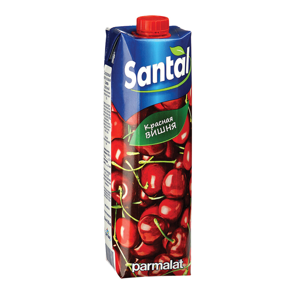 Напиток сокосодержащий SANTAL (Сантал) Red, красная вишня, 1 л, тетра-пак, 547754  #1
