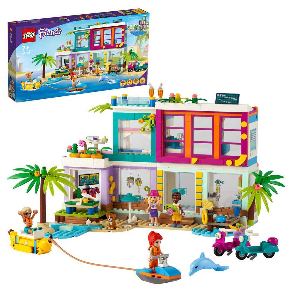 41709 Конструктор LEGO Friends Пляжный дом для отдыха 686 деталей - купить  с доставкой по выгодным ценам в интернет-магазине OZON (540160725)