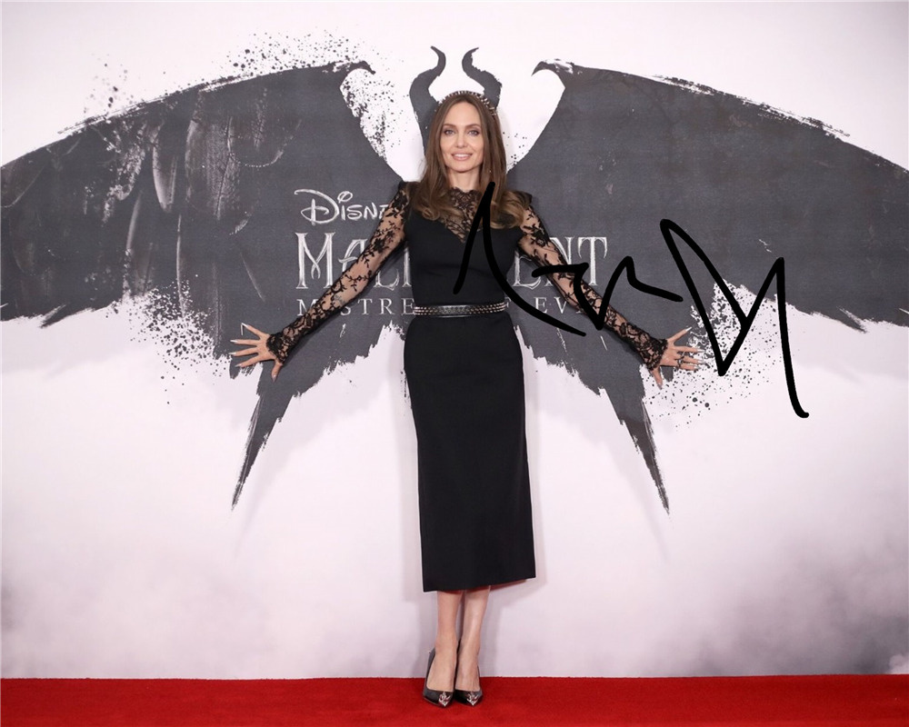 Автограф Анжелина Джоли Малифисента - Автограф Angelina Jolie Maleficent -  Фото с автографом, Подписанная фотография, Автограф знаменитости, Подарок,  ...