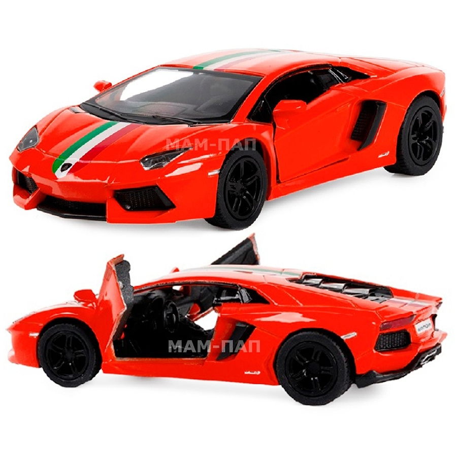 Машинка металлическая Kinsmart 1:38 Lamborghini Aventador LP700-4  (Printing) 5355DFKT инерционная, двери открываются / Оранжевый с принтом -  купить с доставкой по выгодным ценам в интернет-магазине OZON (553372467)