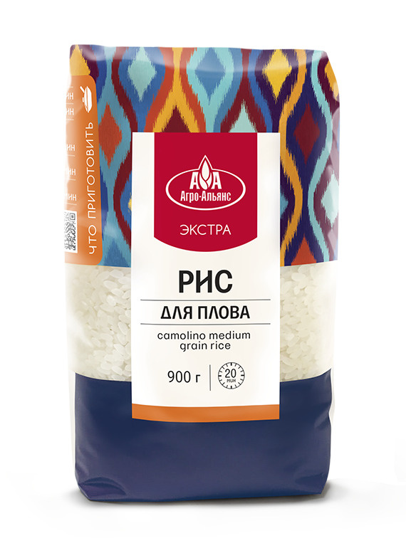Рис Агро-Альянс Экстра для плова, среднезерный, 900 г - купить с ...