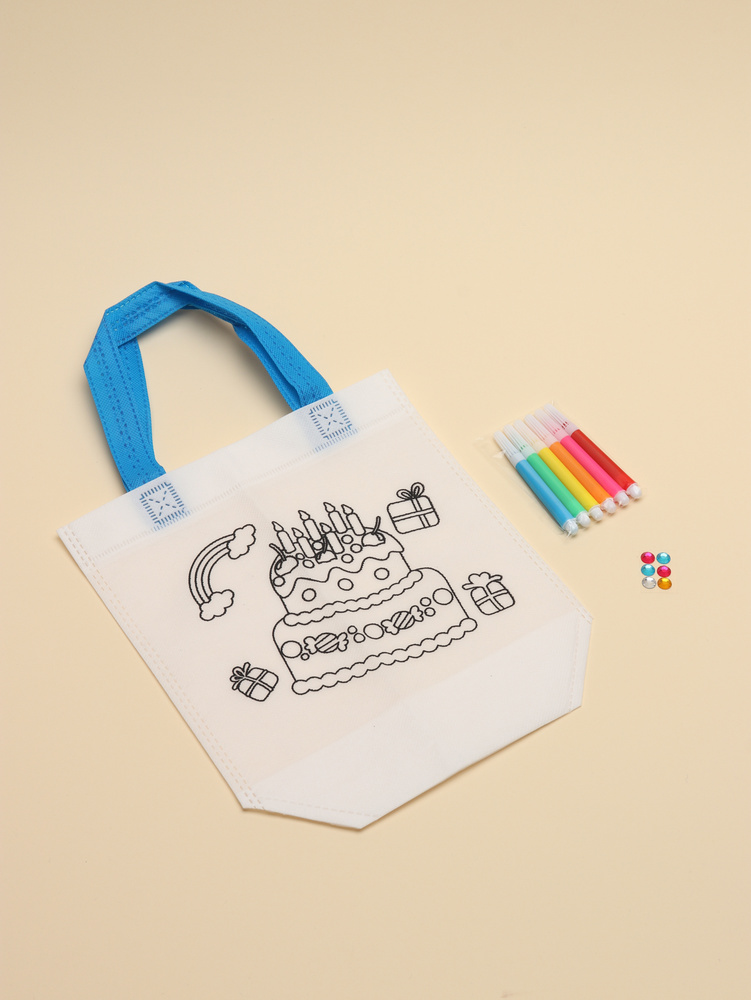 Набор для детского творчества сумка шоппер-раскраска с фломастерами. -  купить с доставкой по выгодным ценам в интернет-магазине OZON (563517989)