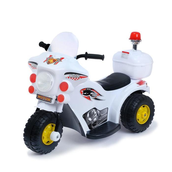Электромобиль КНР "Мотоцикл шерифа", цвет белый (4378618) #1