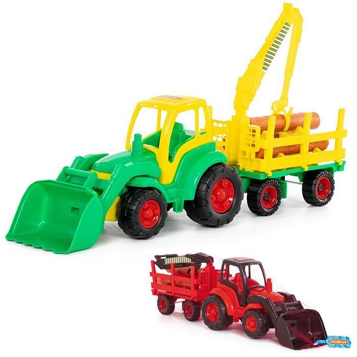 Трактор игрушечный Чемпион с ковшом и прицеп-лесовоз 0483 - купить с ...