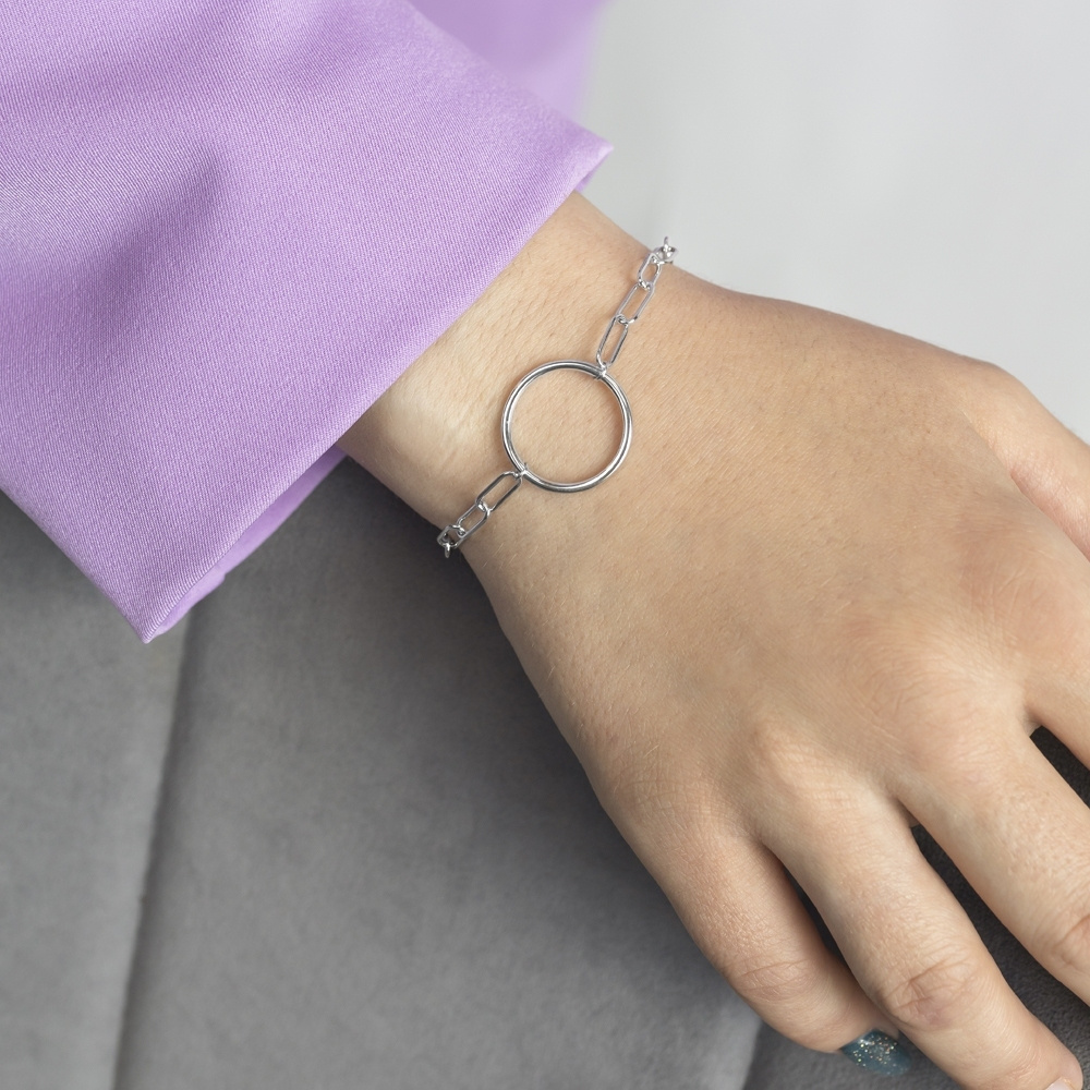 MultiSilver Браслет цепь с кольцом серебро 925 родированное - купить сдоставкой по выгодным ценам в интернет-магазине OZON (628880663)
