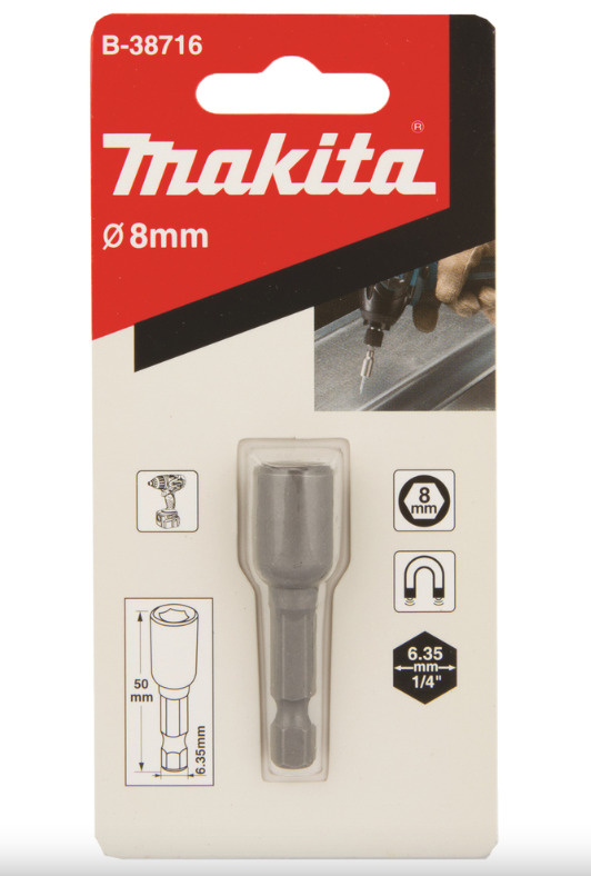 Бита с торцевой головкой 8x50мм магнитная Makita B-38716 #1