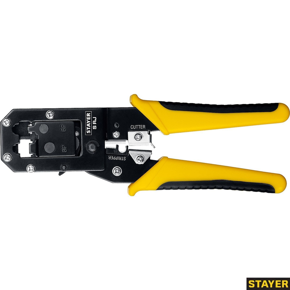 STAYER RJ45, RJ11/RJ12, кримпер универсальный 22652 Professional ...