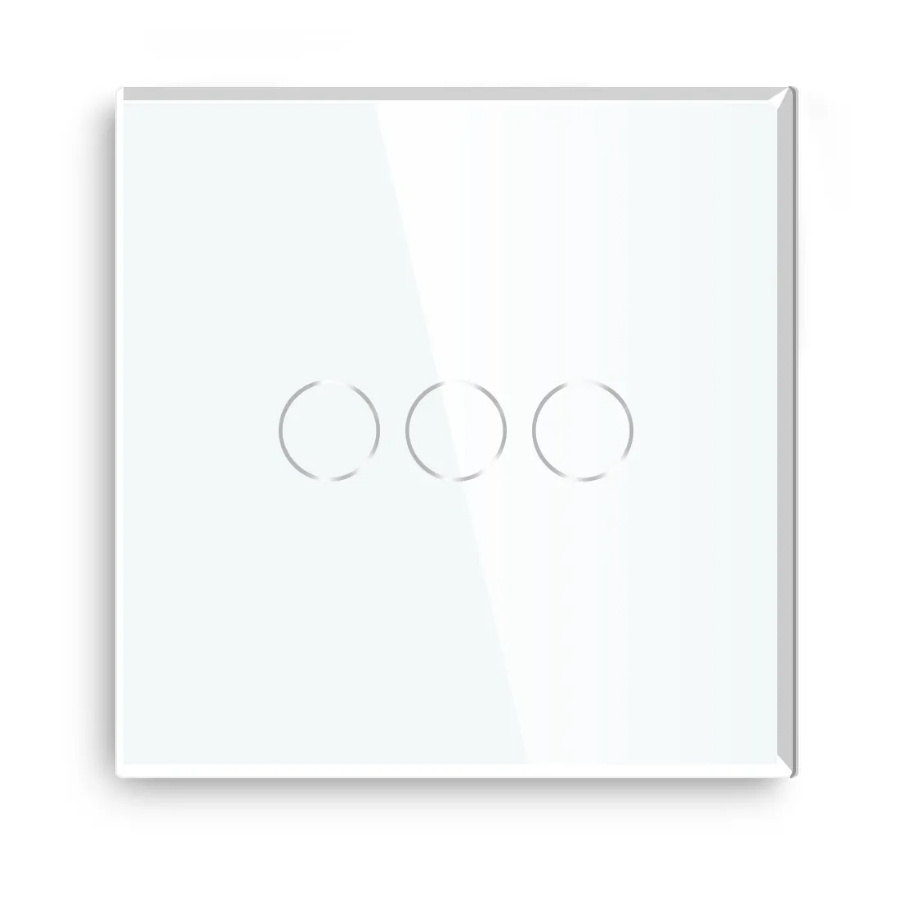 Умный сенсорный выключатель DiXiS Wi-Fi Touch Wall Light Switch (Zigbee) 3 Gang / 1 Way (86x86) White #1
