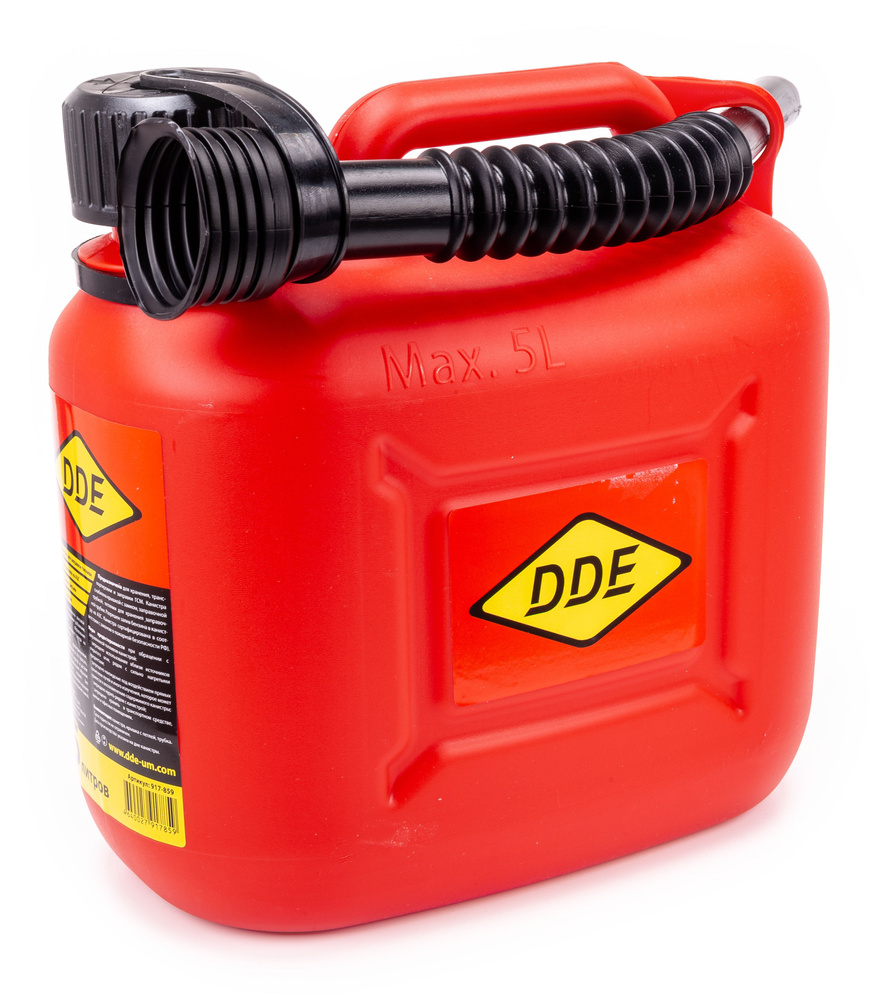 Канистра для бензина DDE 917-859 вертикальная пластик красная 5л  #1