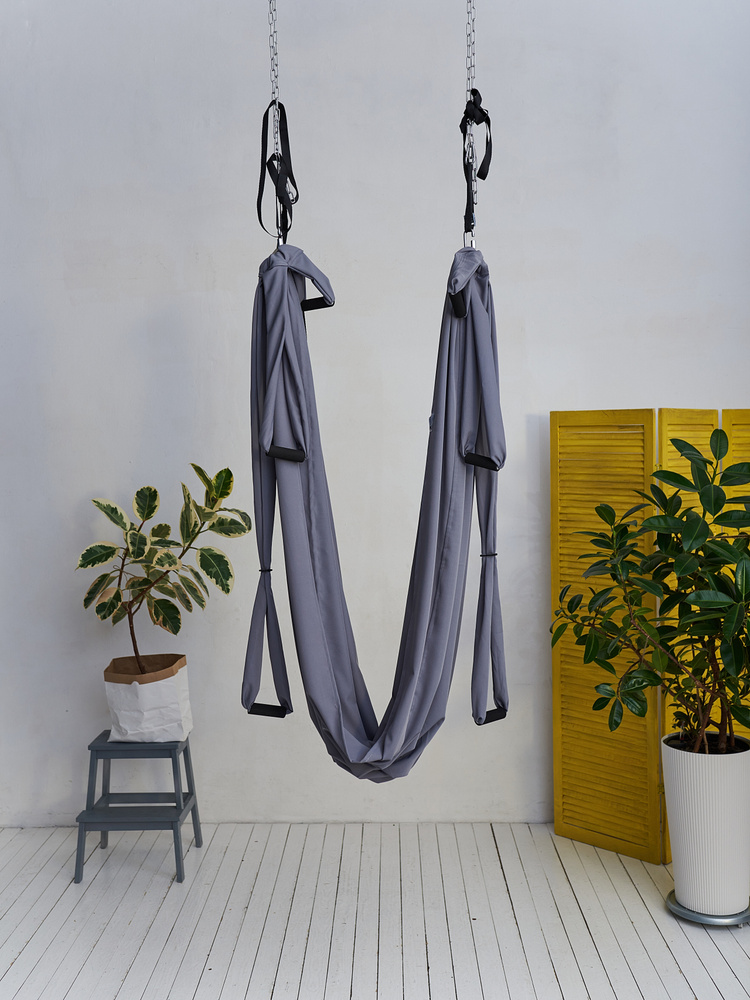 Гамак для йоги YoGuru Комфорт ш. 1,5 м с ручками для спорта, фитнеса ...