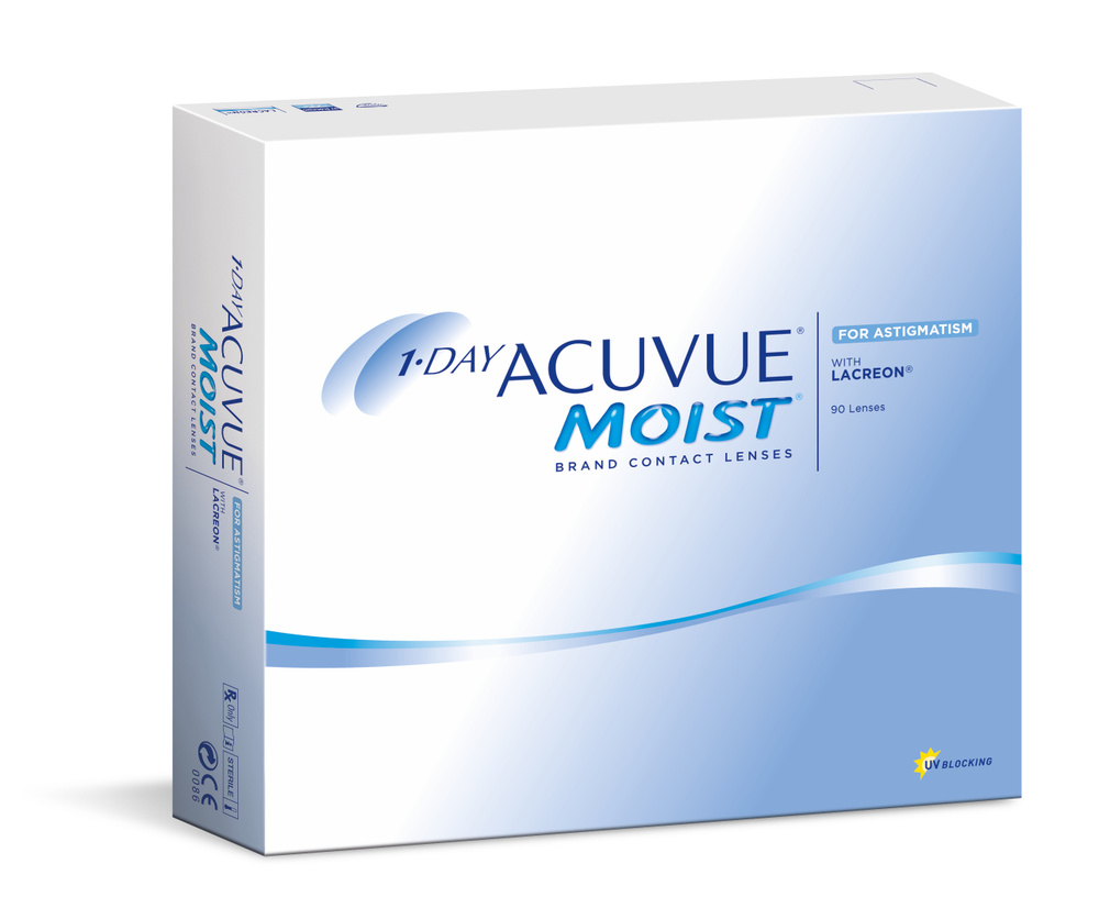 1Day Acuvue Moist for Astigmatism (90 линз) (3.00/1.25/20/8.5) купить с доставкой по