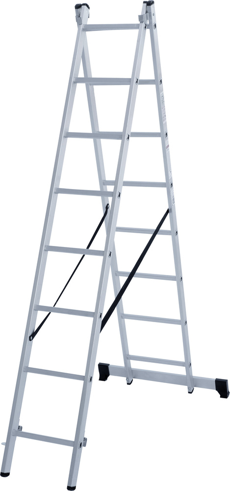Лестница 2x8 двухсекционная алюминиевая Новая Высота NV1220  #1