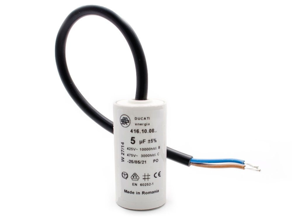 Конденсатор пусковой Ducati Energia 416.10.0810 (5мкФ 475В гибкие ...