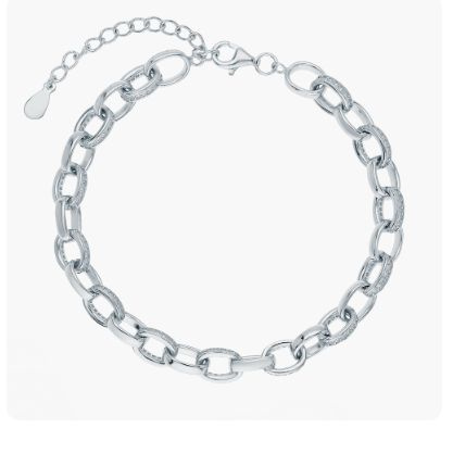 Серебряный браслет с фианитами/ЦЕПЬ МАССИВНАЯ - купить с доставкой по ...