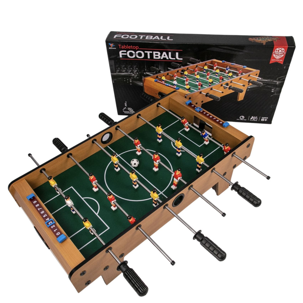 Спортивная игра детский настольный мини футбол Кикер Foosball на ножках, 18  фигурок футболистов, 2 мяча, размер поля 59,5 х 35 см, высота ножек 15 см,  подарок для детей - купить с доставкой